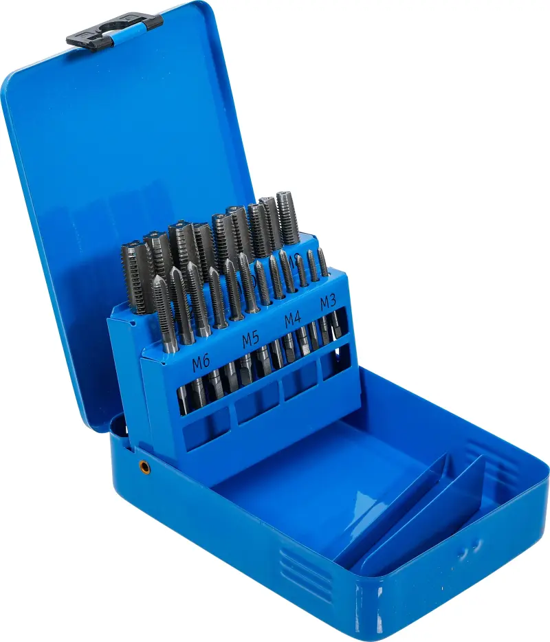 Závitníky sadové ruční sada M3 ÷ M12 BGS101924, HSS. Sada 21 dílů (BGS101924)