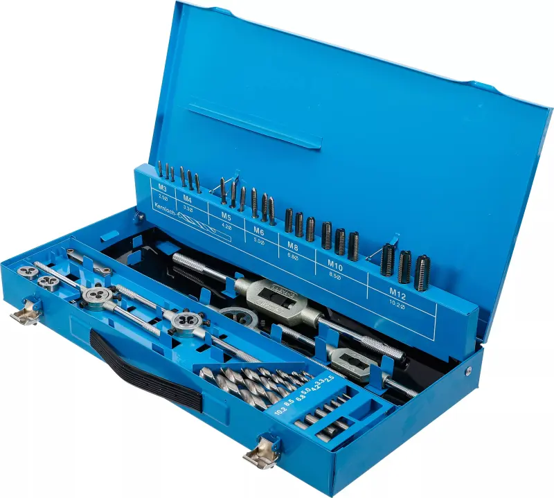 Závitníky a závitová očka M3 ÷ M12 BGS101927, HSS-G. Sada 44 dílů (BGS101927)