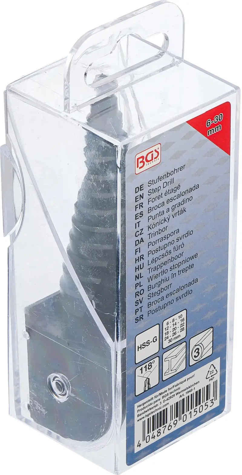 vrták kónický HSS-G pr. 6 - 30 mm (BGS101945-1)