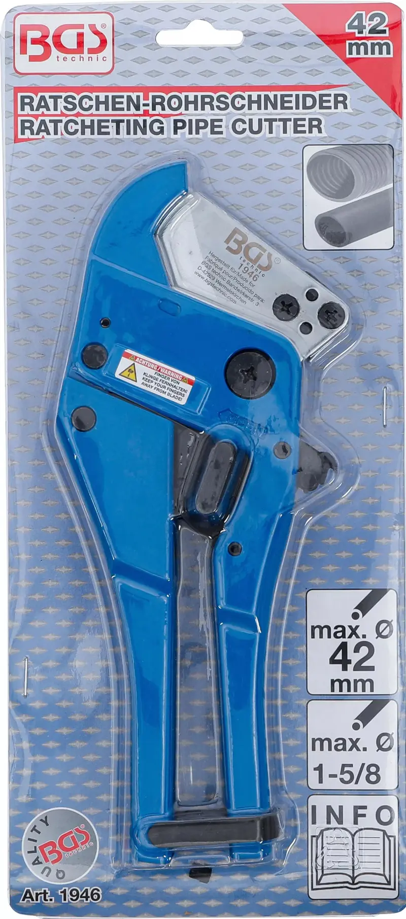 Řezák na trubky pr. 35 mm BGS101946 s funkcí ráčny (BGS101946)