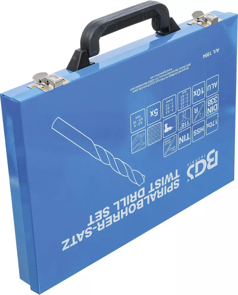 Vrtáky HSS 1 ÷ 10 mm BGS101994 TiN. Sada 170 dílů (BGS101994)