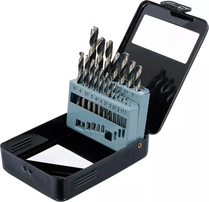 Vrtáky spirálové HSS Kraftmann 1 ÷ 10 mm BGS102010 Sada 19 dílů (BGS102010)