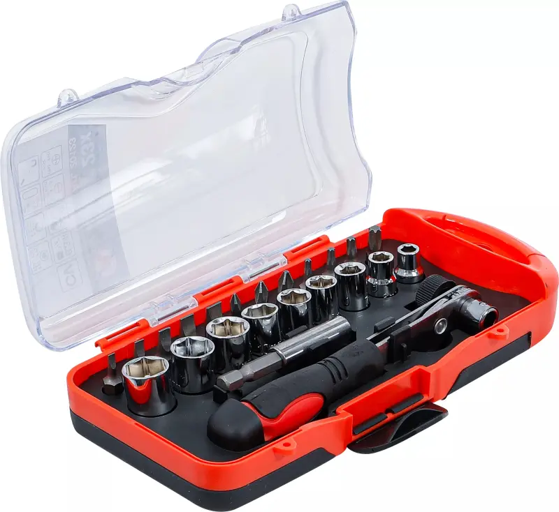 Nástrčné hlavice a bity Kraftmann s ráčnou 1/4" BGS1020123 Sada 23 dílů (BGS1020123)