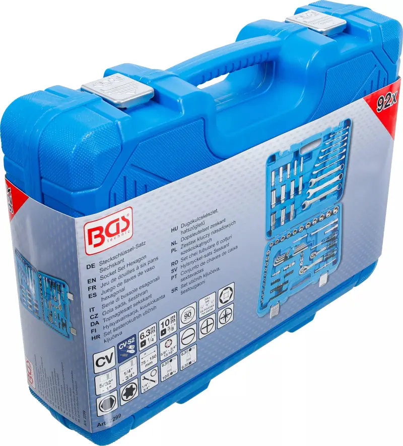 Gola sada BGS-92K s ráčnou 1/4" + 3/8" (palcová) 92 dílů Pro Torque. BGS 2299 (BGS102299)