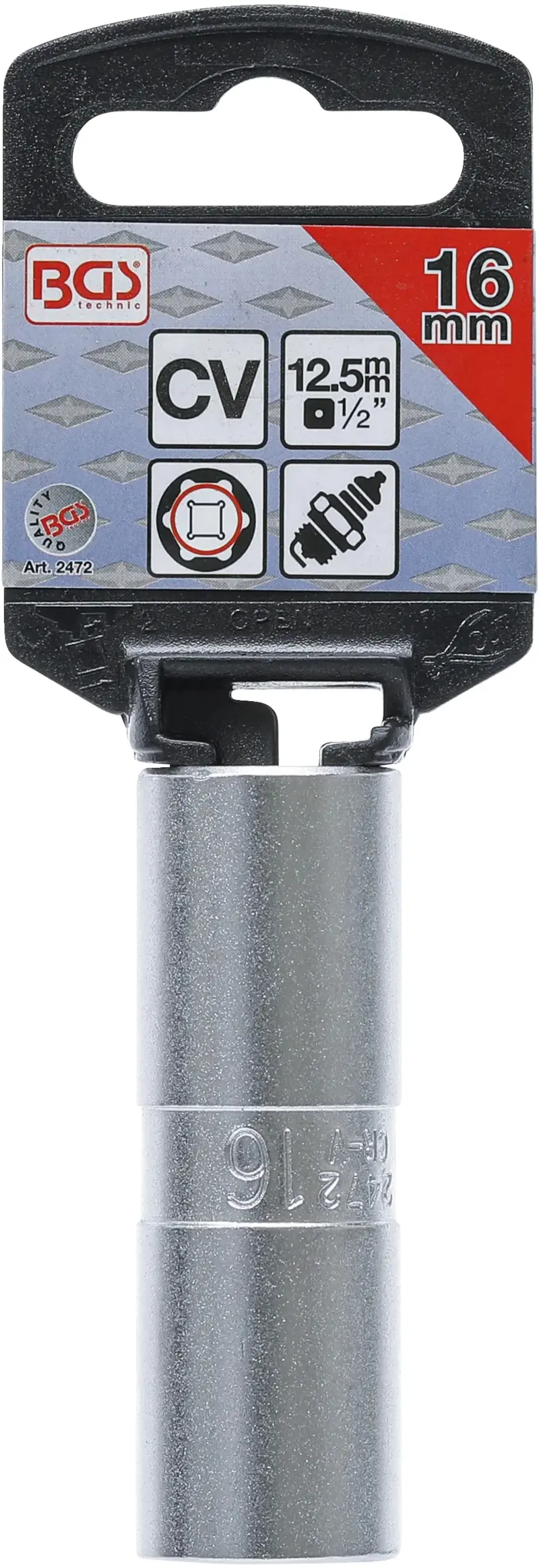 Nástrčná hlavice 1/2" 16 mm BGS102472 pro zapalovací svíčky (BGS102472)