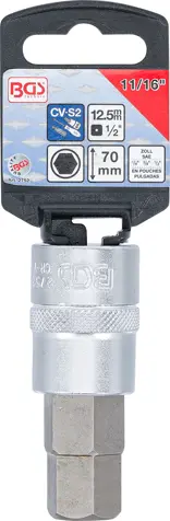 Zástrčná hlavice 1/2" šestihran 11/16" - palcová. BGS 2752 (BGS102752)