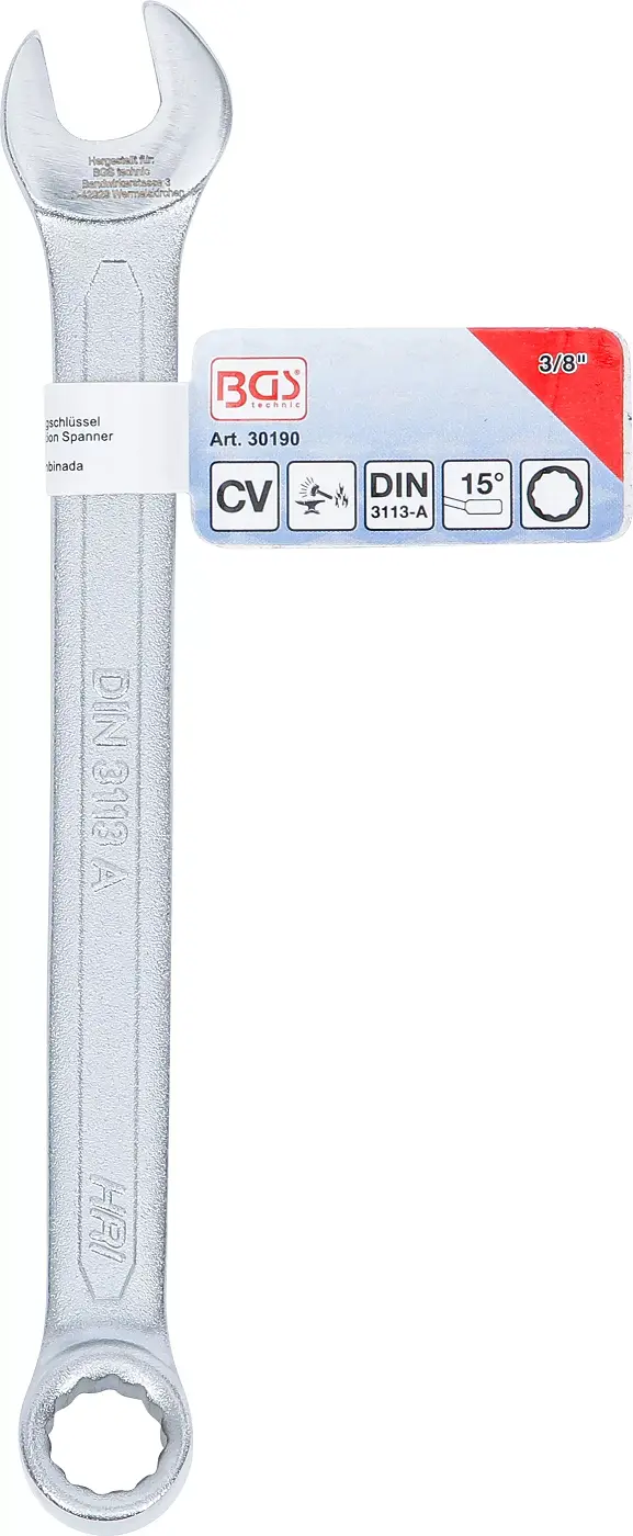 Očkoplochý klíč palcový 3/8" BGS1030190 dle DIN 3113A (BGS1030190)