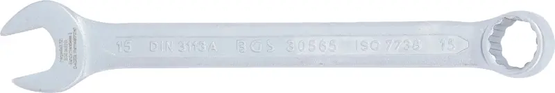 Očkoplochý klíč 15 mm BGS1030565, DIN 3113A, matný chrom (BGS1030565)