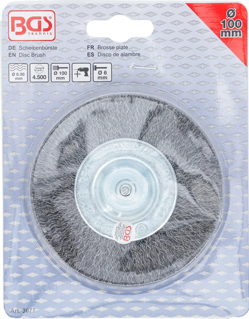 Drátěný kartáč pr. 100 mm BGS103077, plochý, do vrtačky (BGS103077)