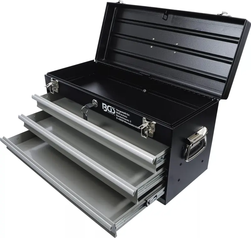 Prázdný kovový kufr na nářadí BGS103312. 3 zásuvky (BGS103312)