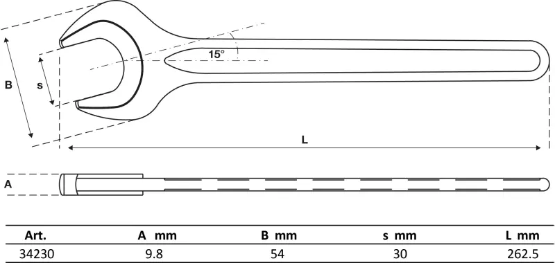Jednostranný klíč 30 mm BGS1034230 dle DIN 894 (BGS1034230)