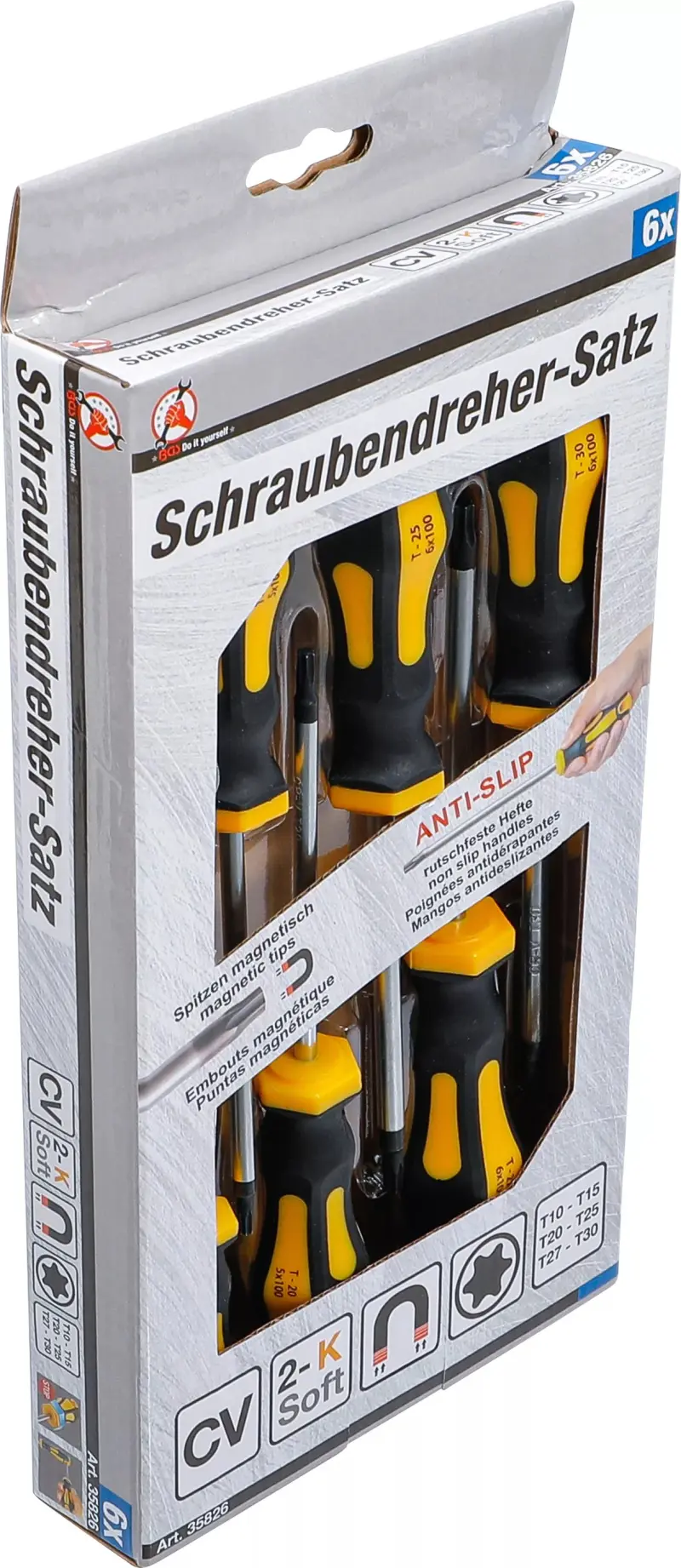 Šroubováky Kraftmann T-profil (pro Torx) T10 ÷ T30 BGS1035826 Sada 6 dílů (BGS1035826)