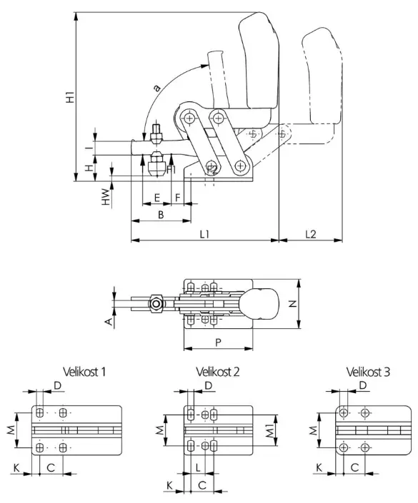 Svislá upínka comfortline 6800C velikost 2 AMF