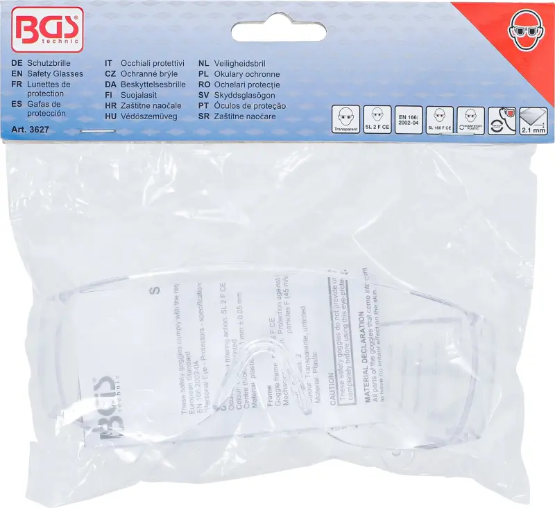 Ochranné brýle BGS103627, čiré. ANSI Z 87 a CE EN 166 (BGS103627)