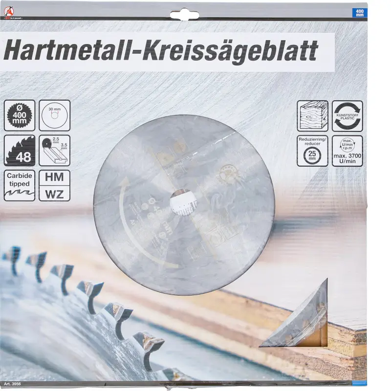 Pilový kotouč ze slinutého karbidu průměr 400 x 30 x 3,4 mm, 48 zubů (BGS103956)