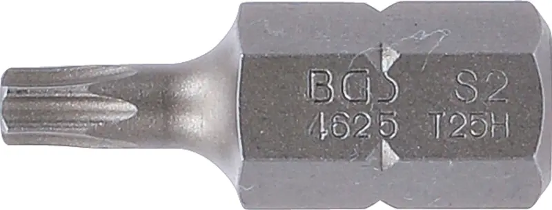 Bit  Délka 30 mm  pohon vnější šestihran 10 mm (3/8")  T-profil (pro Torx) s otvorem T25