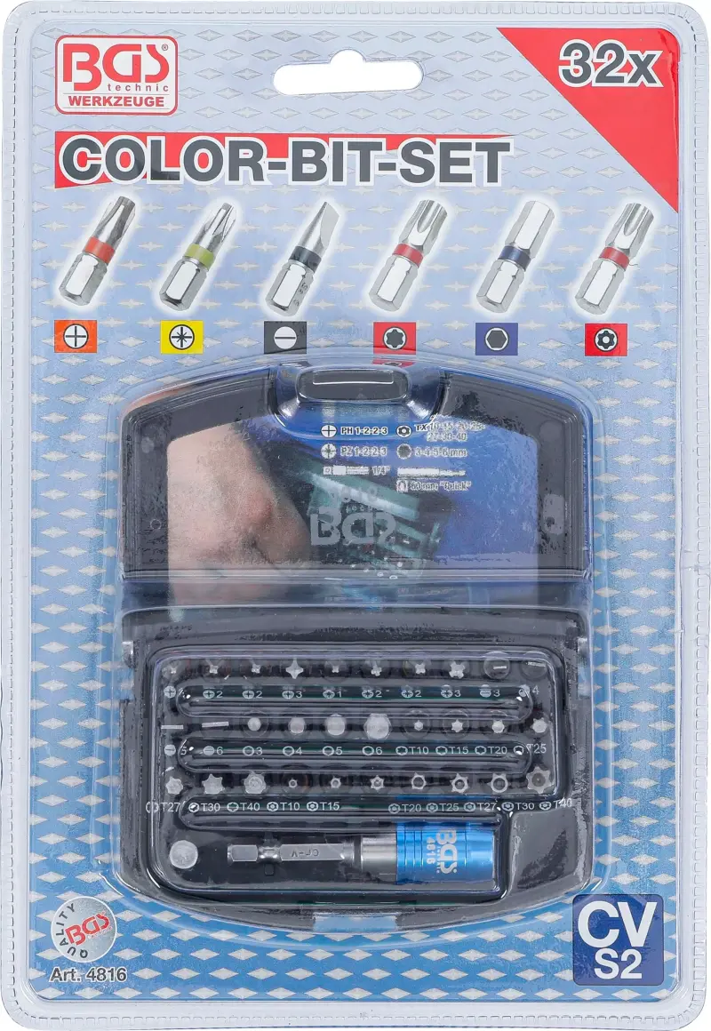Bity 1/4" PH, PZ, PL, TX, Inbus BGS104816 Sada 32 dílů (BGS104816)