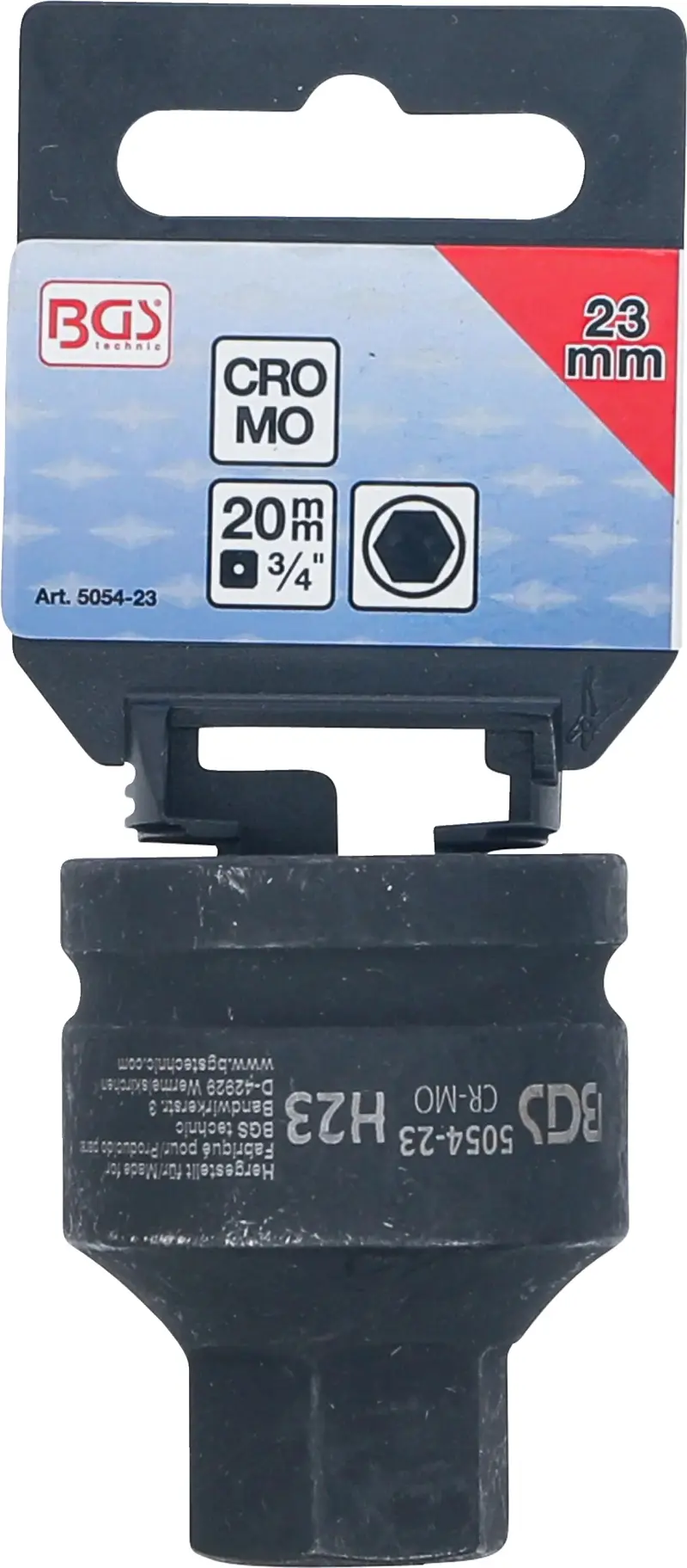Zástrčná hlavice 3/4" šestihran 23 mm BGS105054-23, rázová (BGS105054-23)