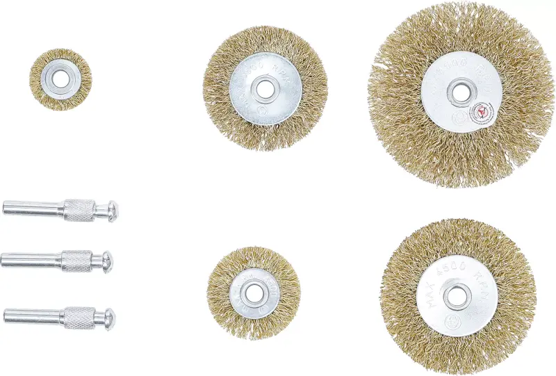 Ocelové drátěné kartáče Kraftmann pr. 25 ÷ 75 mm BGS1050908. Sada 8 ks (BGS1050908)