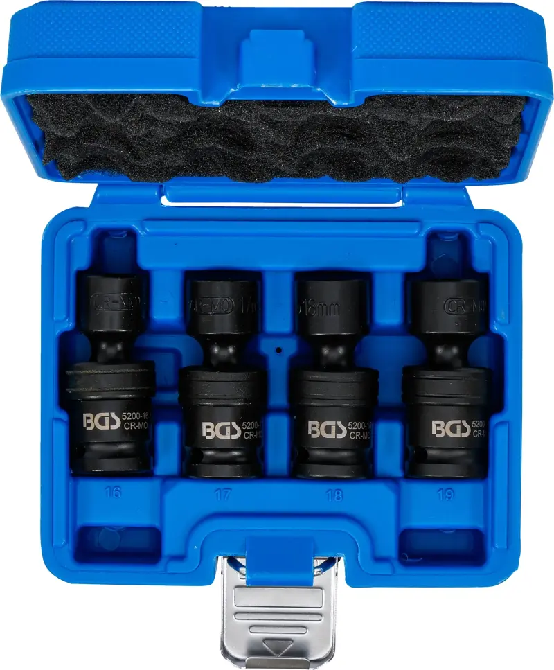 Nástrčné hlavice 1/2" šestihran 16 ÷ 19 mm BGS105200 kloubové, tvrzené (Sada 4 díly) (BGS105200)