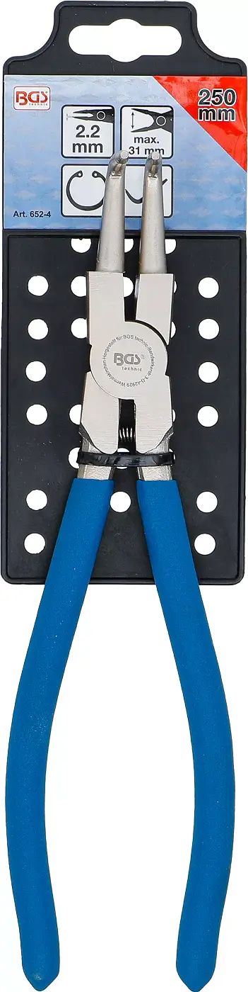 Kleště na rozpěrné kroužky zahnuté pro vnitřní rozpěrné kroužky 250 mm (BGS100652-4)