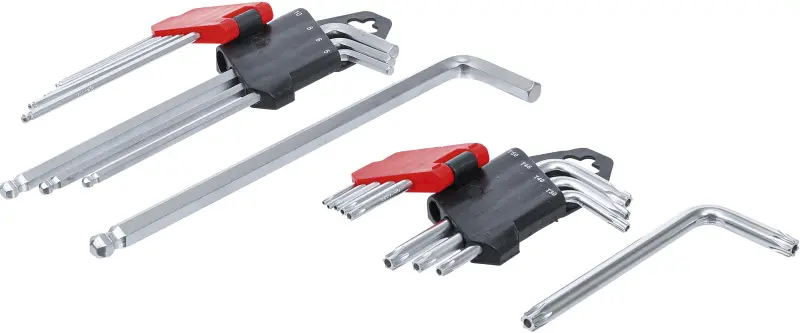 Sada zahnutých klíčů | dlouhé | T-profil (pro Torx (BGS100822)