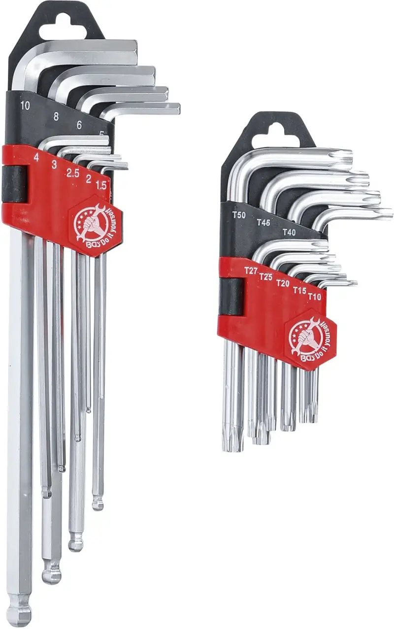 Sada zahnutých klíčů | dlouhé | T-profil (pro Torx (BGS100822)