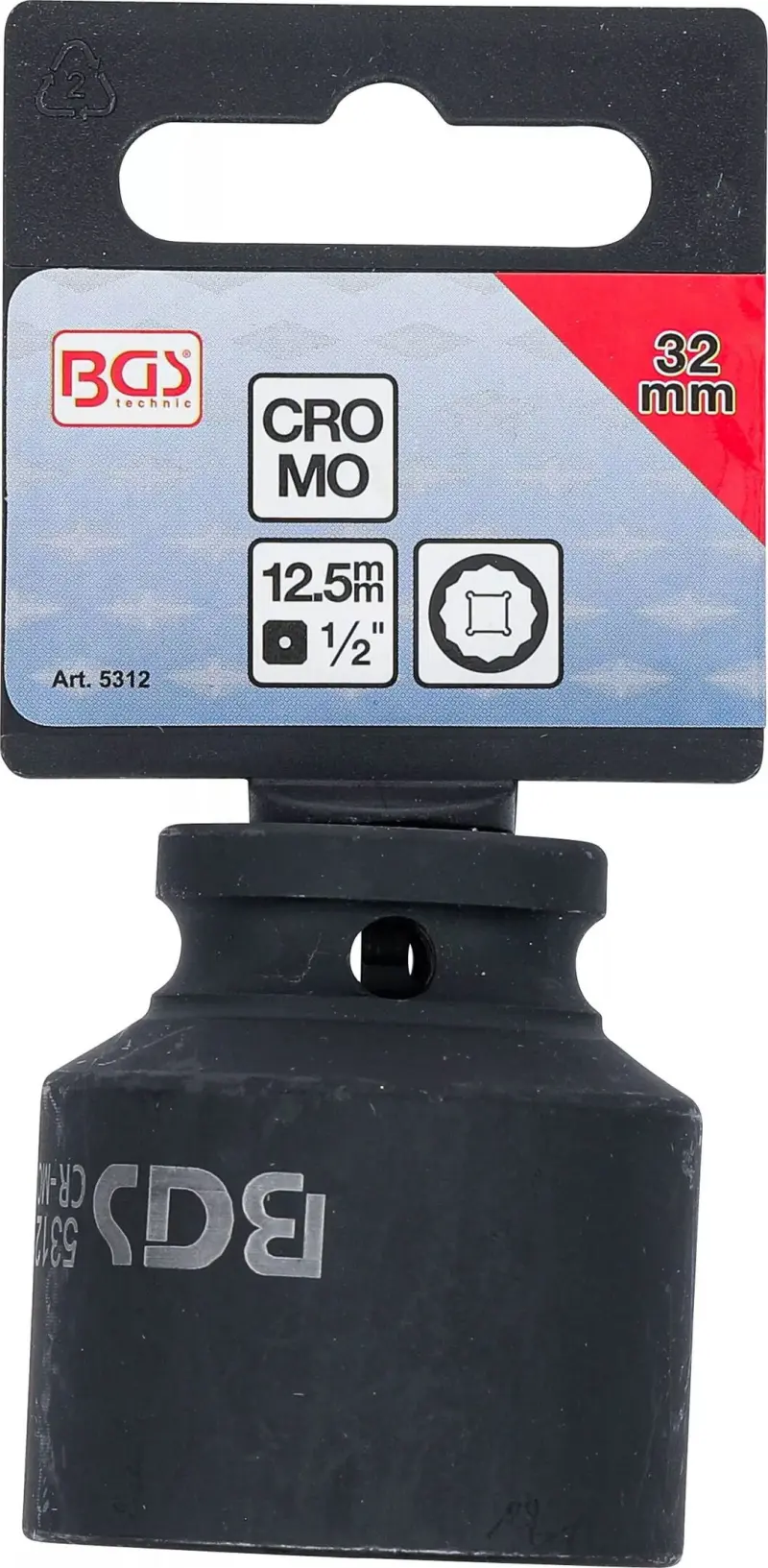 Nástrčná hlavice 1/2" 32 mm BS105312, 12hranná, rázová (BGS105312)