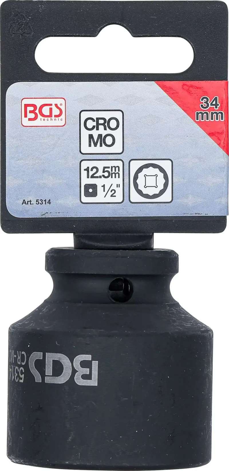 Nástrčná hlavice 1/2" 34 mm BGS15314, 12hranná, rázová (BGS105314)