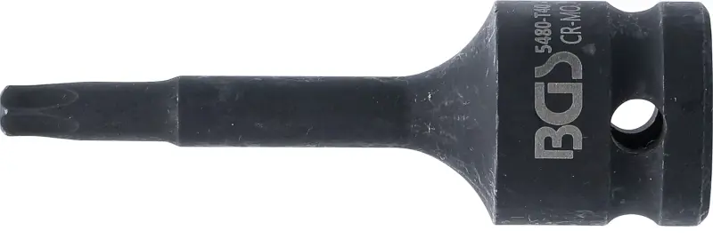 Zástrčná hlavice 1/2" T-profil T40 x 75 mm BGS105480-T40, tvrzená (BGS105480-T40)