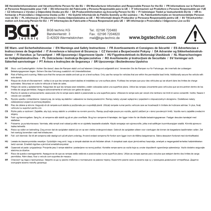 Nájezdové rampy BGS 3037, plastové, velmi vysoké - 2 díly (BGS103037)
