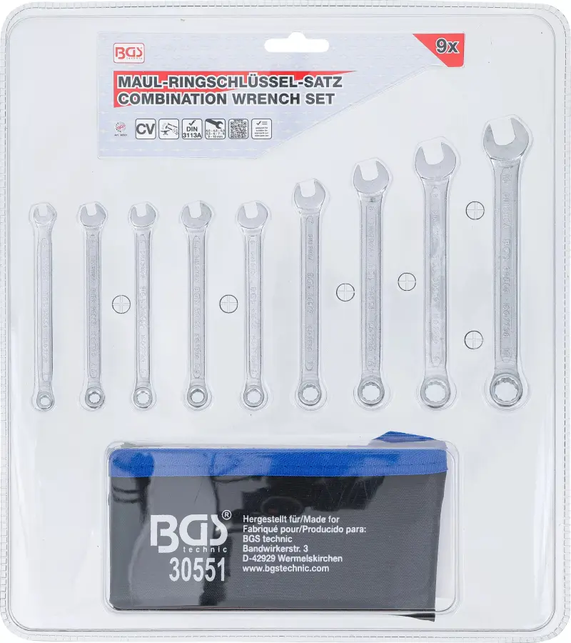 Sada očkoplochých klíčů 4 - 10 mm (9 dílů) BGS 30551 (BGS1030551)