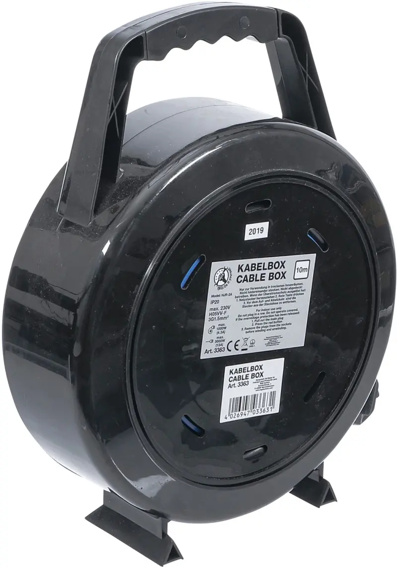 Kabelový box  10 m  3 x 1,5 mm²  4 zásuvky  IP 20  3000 W