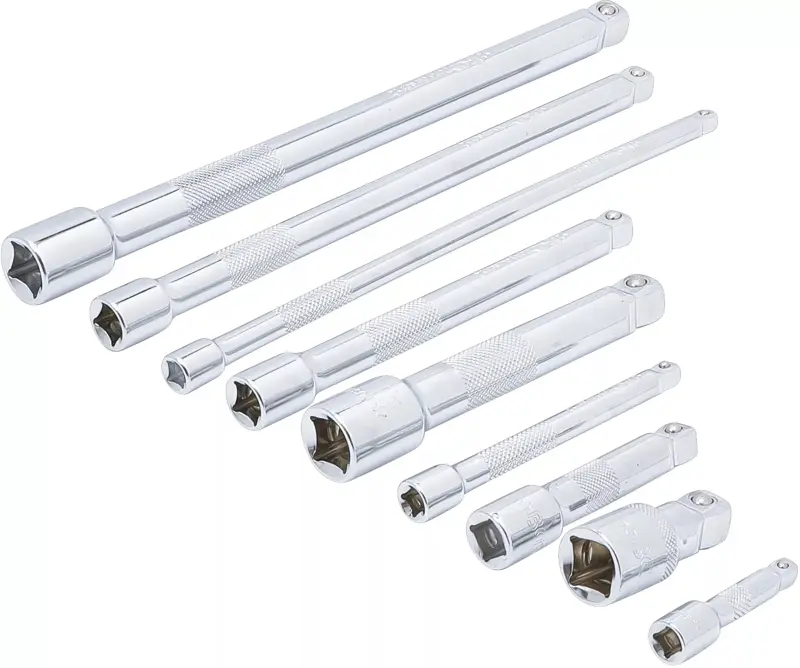 Prodloužení Kraftmann 1/4", 3/8" a 1/2",  délky 50 ÷ 250 mm BGS106113 Sada 9 dílů (BGS106113)
