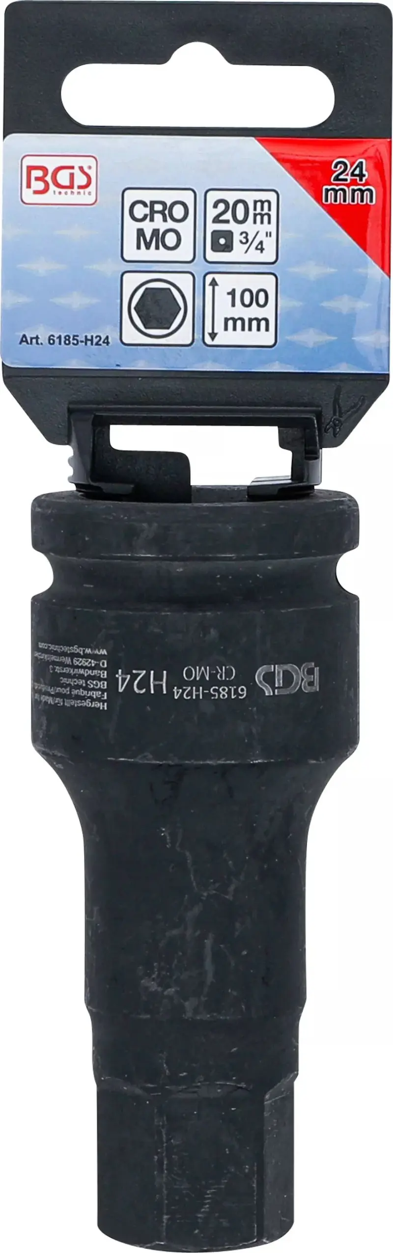 Zástrčná bitová hlavice 3/4" HEX 24 x100 mm BGS106185-H24 rázová (BGS106185-H24)