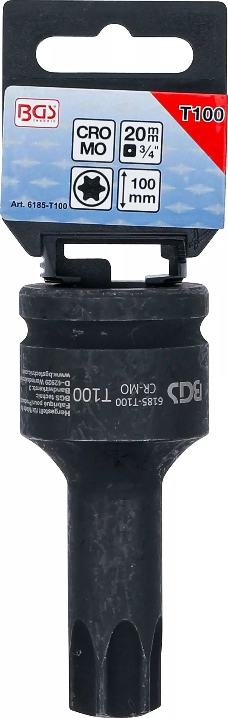 Zástrčná bitová hlavice 3/4" Torx T100 x100 mm BGS106185-T100 rázová (BGS106185-T100)