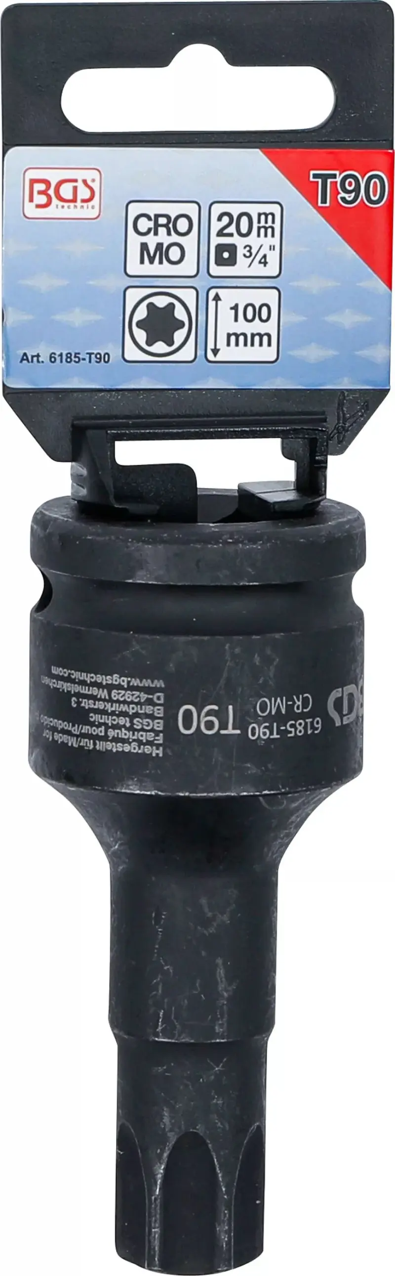 Zástrčná bitová hlavice 3/4" Torx T90 x100 mm BGS106185-T90 rázová (BGS106185-T90)