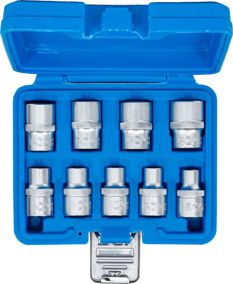 Nástrčné hlavice 1/2" E-profil E10 ÷ E24 BGS106425 Sada 9 dílů (BGS106425)