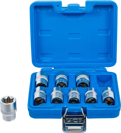 Nástrčné hlavice 1/2" E-profil E10 ÷ E24 BGS106425 Sada 9 dílů (BGS106425)