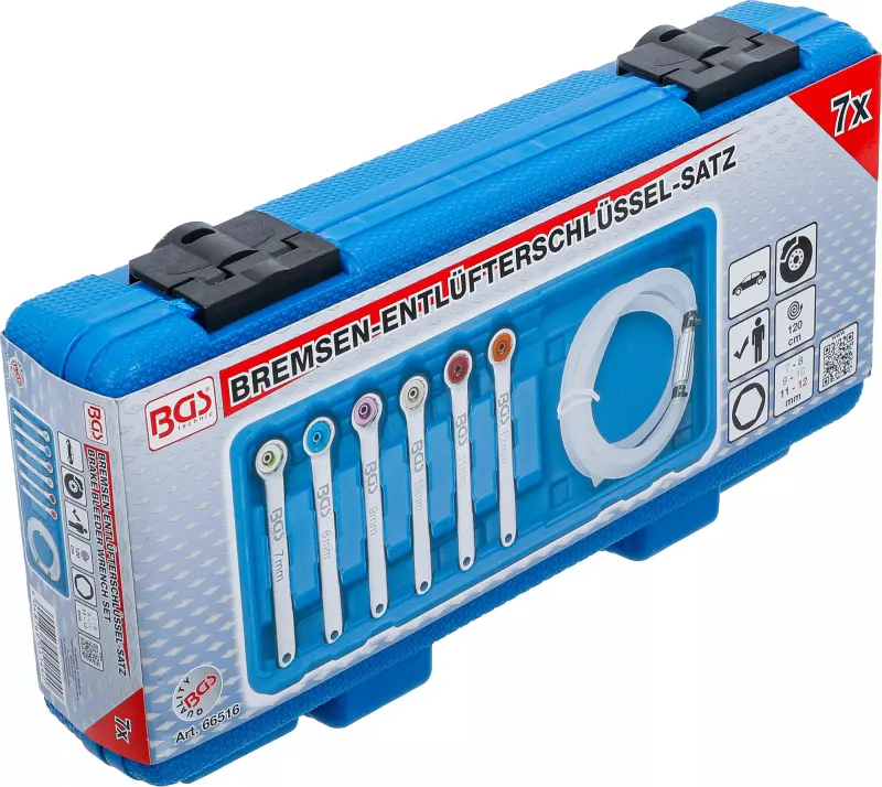 Očkové klíče 7 ÷ 12 mm na brzdové odvzdušňovací šrouby BGS1066516. Sada 7 dílů (BGS1066516)