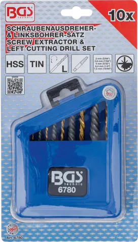 Vytahováky zalomených šroubů včetně vrtáků 2 ÷ 7,5 mm BGS106780 (Sada 10 dílů) (BGS106780)