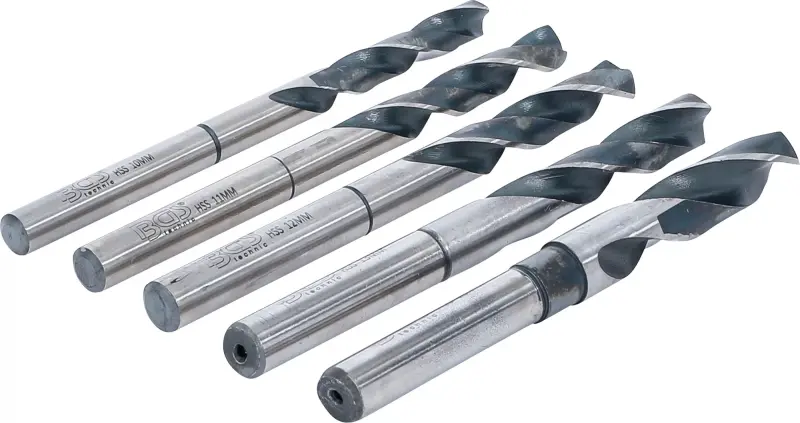 Vrtáky HSS pr. 10 ÷ 15 mm s kuželovou stopkou BGS106801 (Sada 5 dílů) (BGS106801)