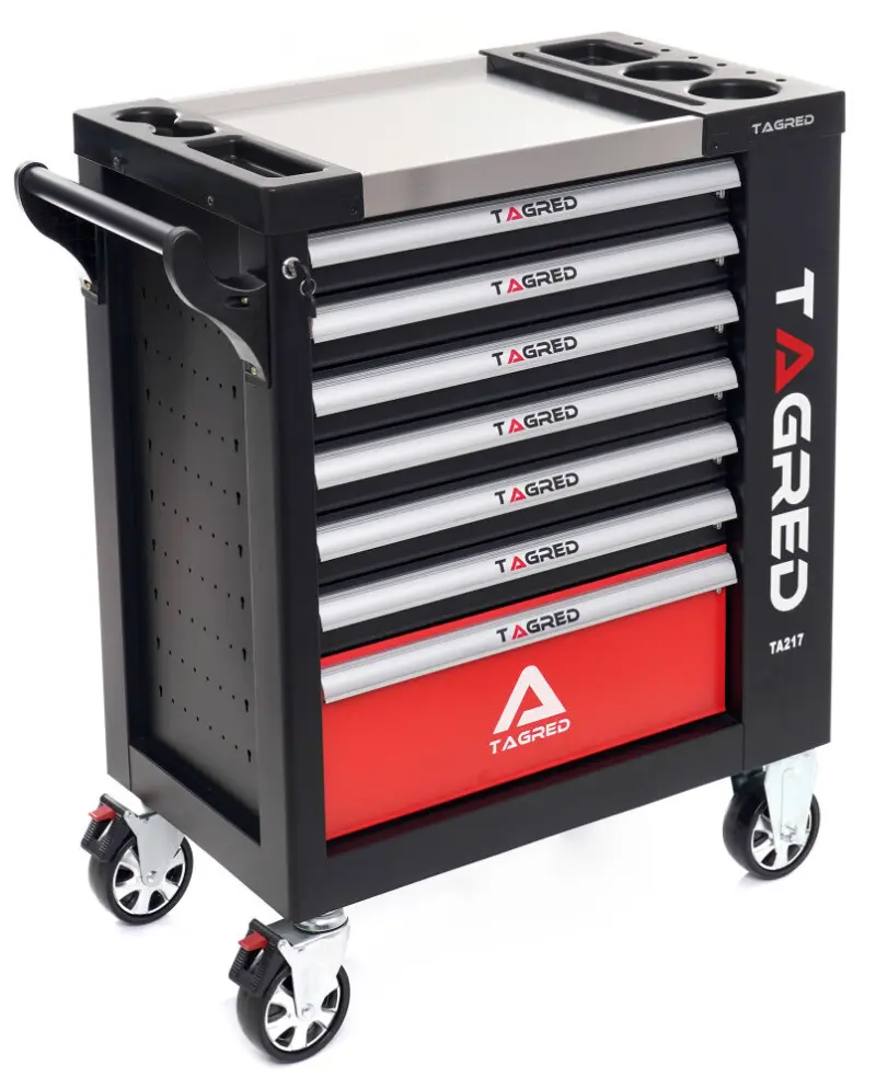 Dílenská skříň, dílenský vozík s nářadím Tagred TA217 72 zubé ráčny (298 dílů) (TA217)