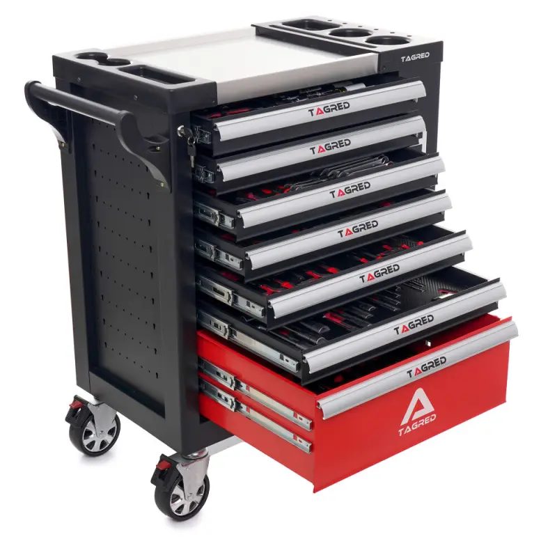 Dílenská skříň, dílenský vozík s nářadím Tagred TA217 72 zubé ráčny (298 dílů) (TA217)