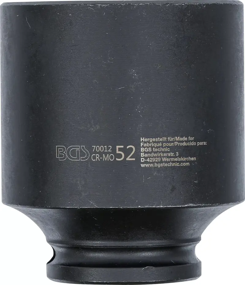 Nástrčná hlavice 1/2" šestihran 52 mm BGS1070012 rázová (BGS1070012)