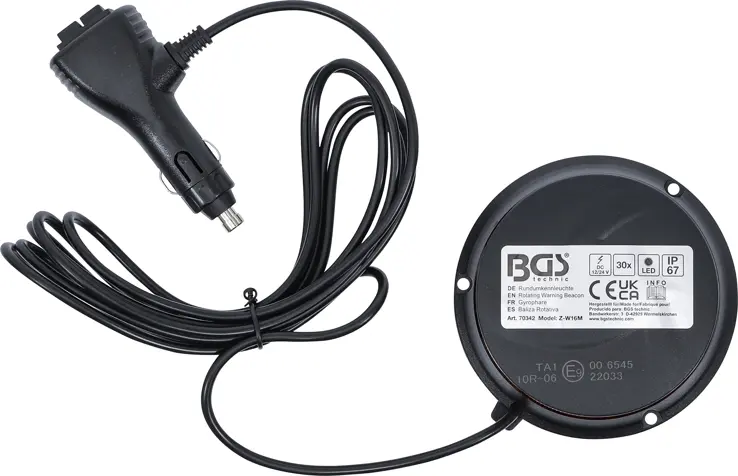 Otočný maják pr. 130 mm s magnetem BGS1070342 - žlutý (BGS1070342)