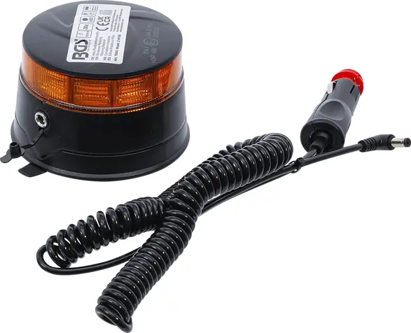 Aku otočný maják pr. 130 mm s magnetem BGS1070343 - žlutý (2,6 Ah) (BGS1070343)