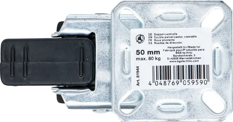 Dvojité otočné kolečko  s brzdou  Ø 50 mm