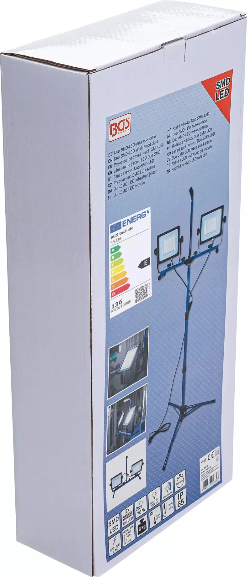 Pracovní duo SMD LED svítilna se stativem 2× 7, BGS 85338 (BGS1085338)