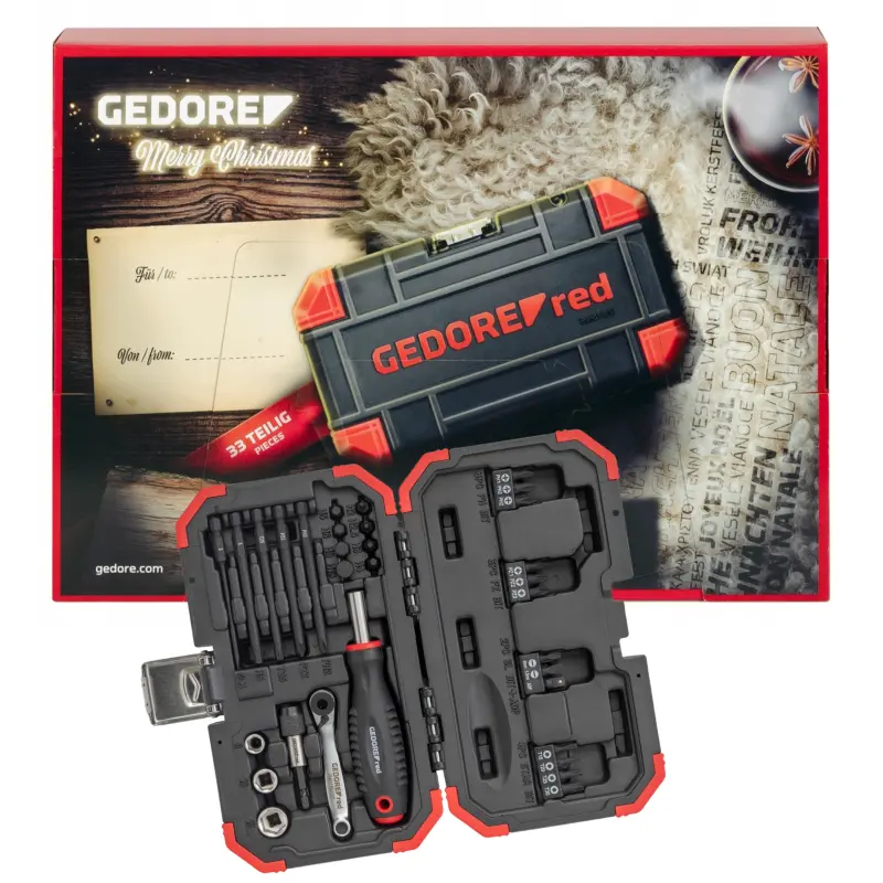 Gedore Adventní kalendář, Limitovaná edice Christmas 2024, Vánoční sada nářadí 33 dílů, 3300217 (GED3300217)